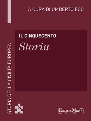 cover image of Il Cinquecento--Storia